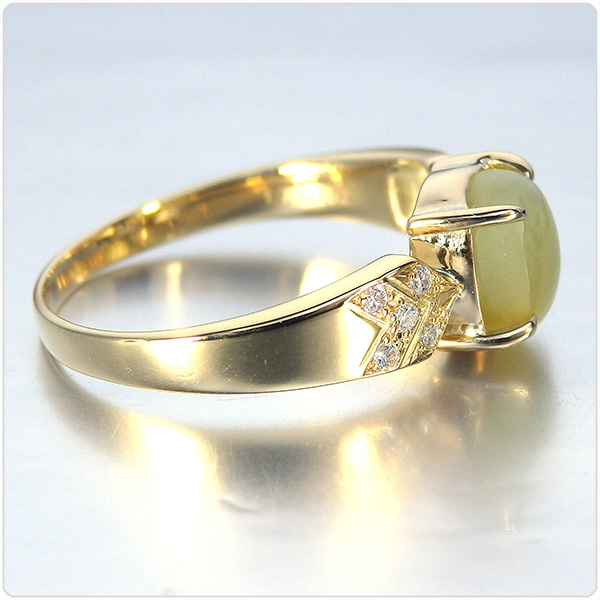 キャッツアイ 指輪 1.7ct K18 イエローゴールド リング – 宝石店 SIND