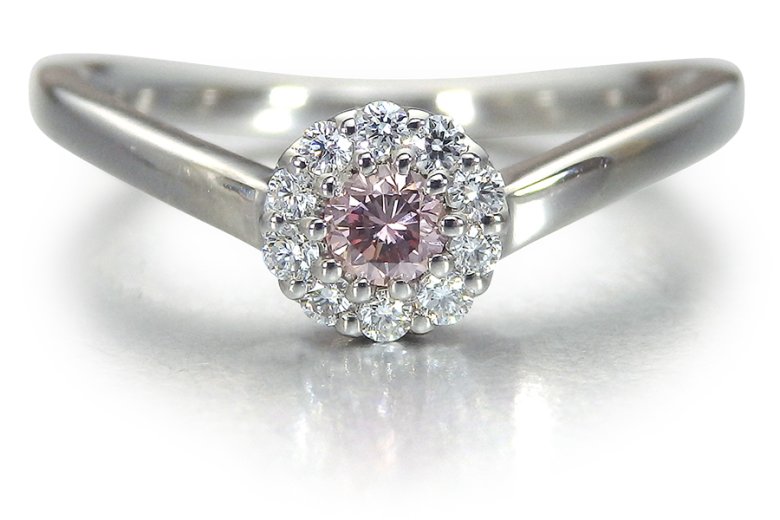 ピンクダイヤ 指輪 プラチナ リング 0.105ct ファンシー