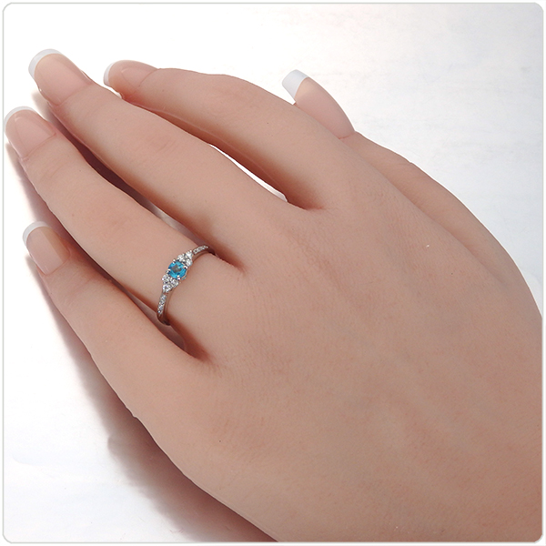 パライバトルマリン 指輪 プラチナ リング 0.400ct 中央宝石研究所鑑別