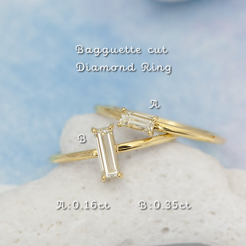 R00178 Mooi K18 バゲットカット ダイヤモンドリング – SISTINA JEWELRY
