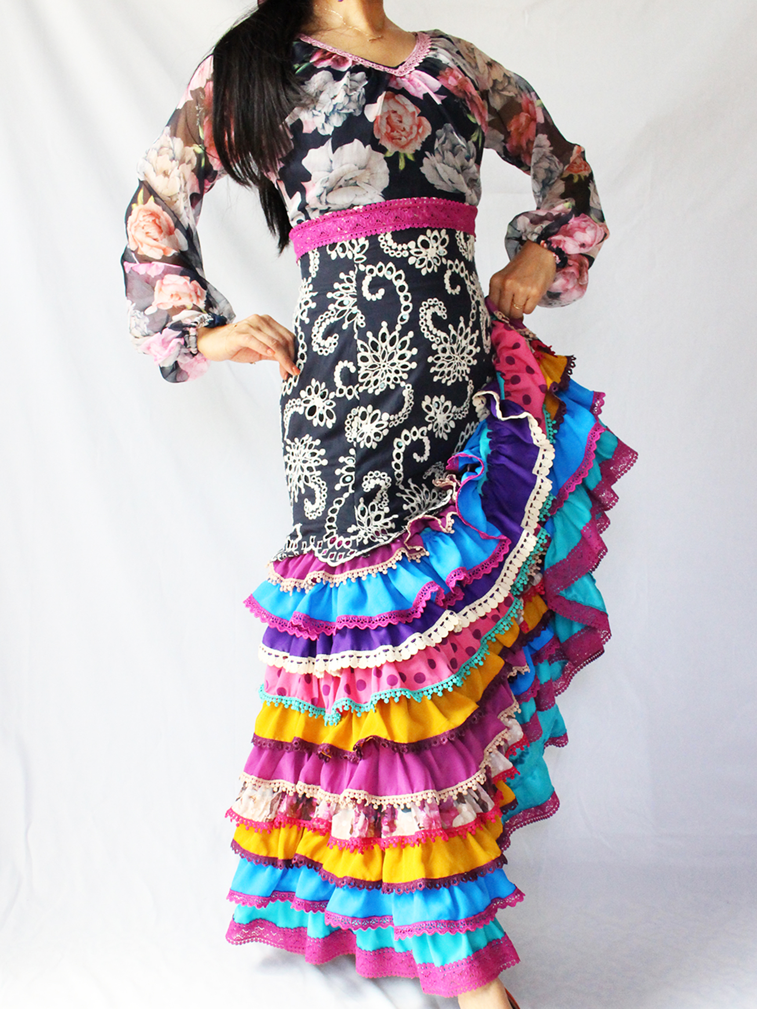 フラメンコ】ソニアジョーンズ 練習用スカート ファルダ フラメンコ