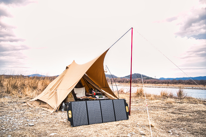 GOGlamping山稜にシルス170TCを組み合わせた野営地ソロキャンプ