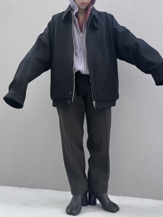 OVERSIZED MELTON HARRINGTON ZIP JACKET 【stein】ST.658 | journal