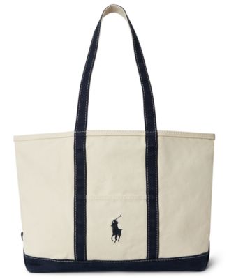Polo Ralph Lauren Big Pony Canvas Spacious Tote Bag - Macy's