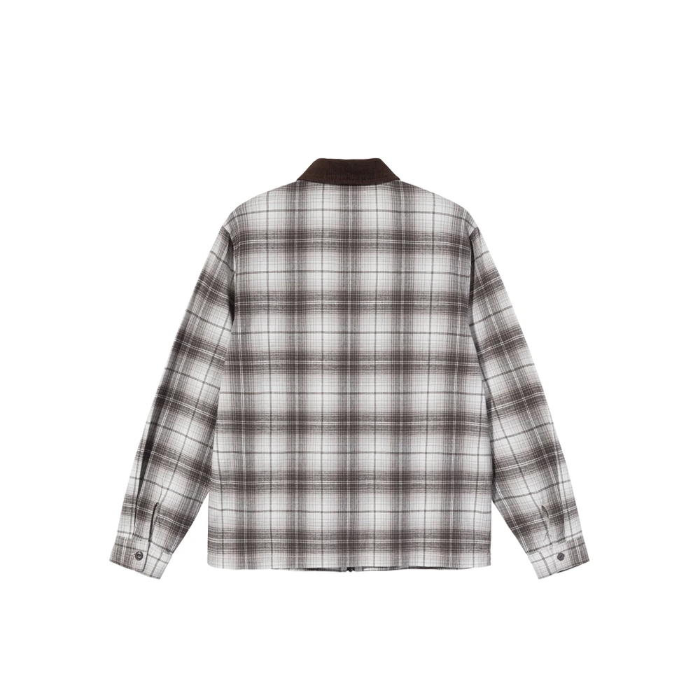 Stussy Frank Plaid Zip Ls Shirt Brown 1110209