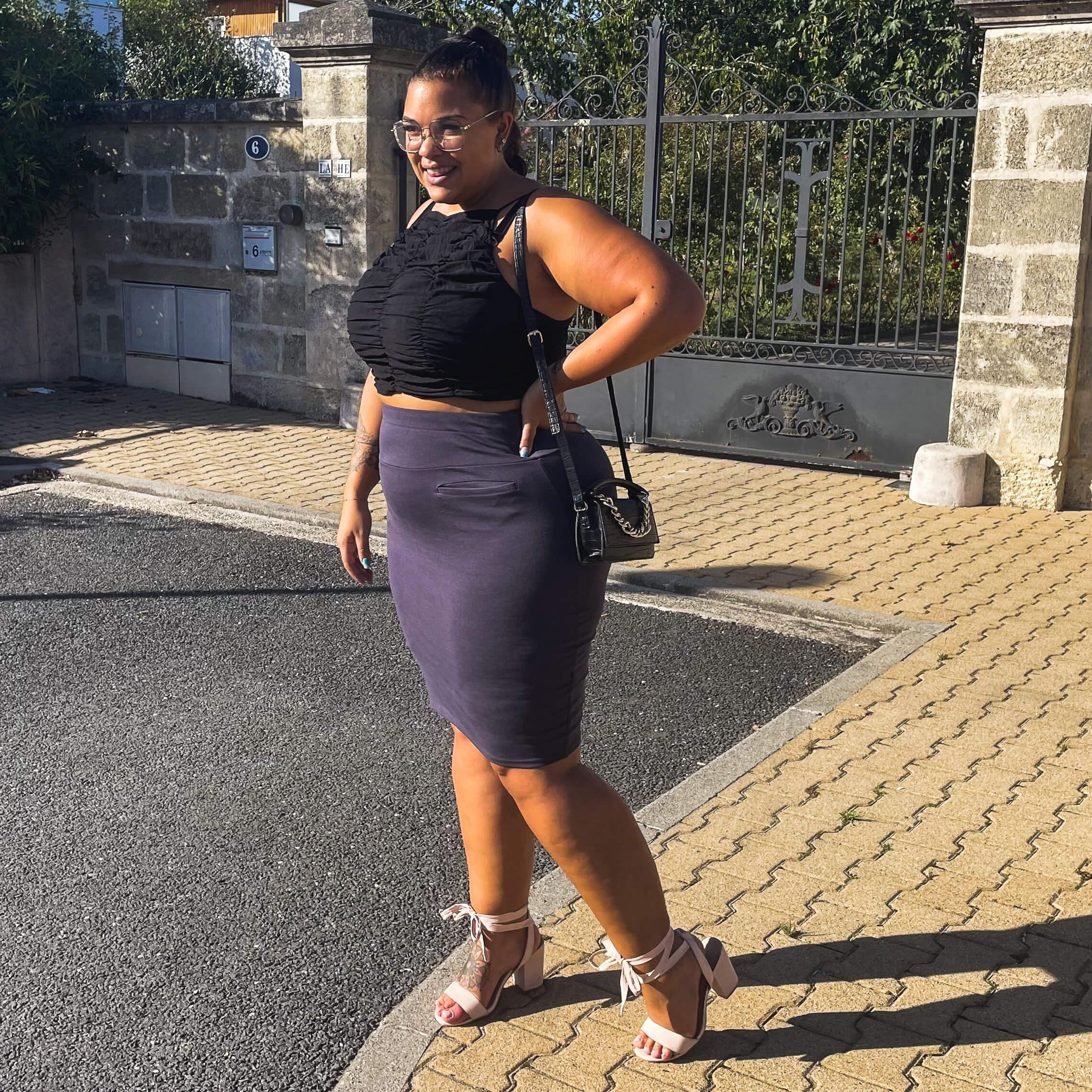 Slate Grey Pencil Skirt - Snag – Snag Canada