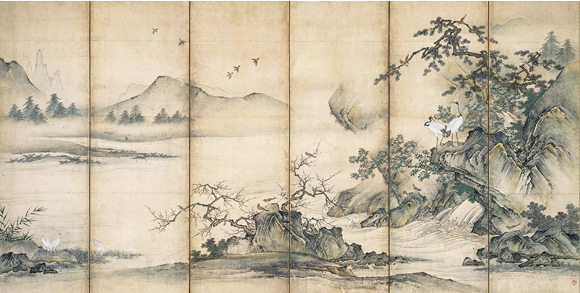 コレクション 風景の交響楽 シンフォニー 初期狩野派 《四季花鳥図屏風