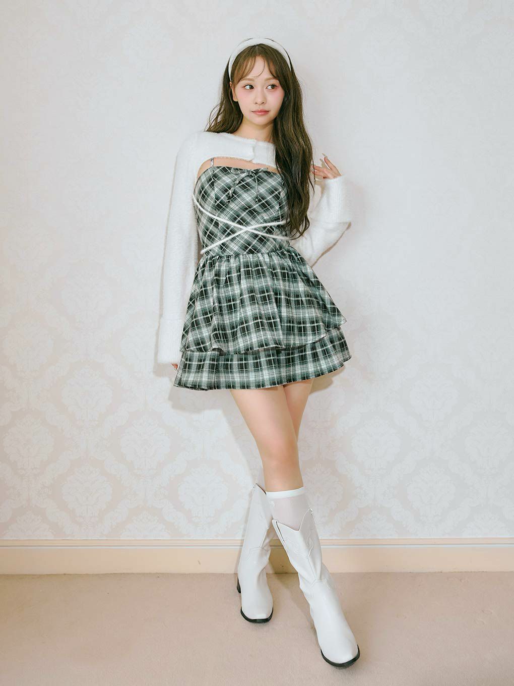 BUBBLES】オープンネックギャザーワンピース | sparkling mall online