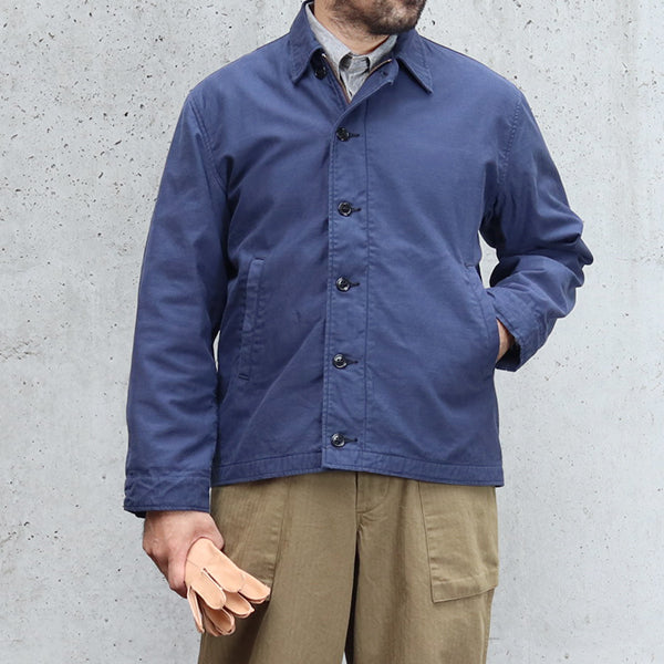 U.S. NAVY UTILITY JACKET / NAVY BACKSATIN — SPEEDWAY