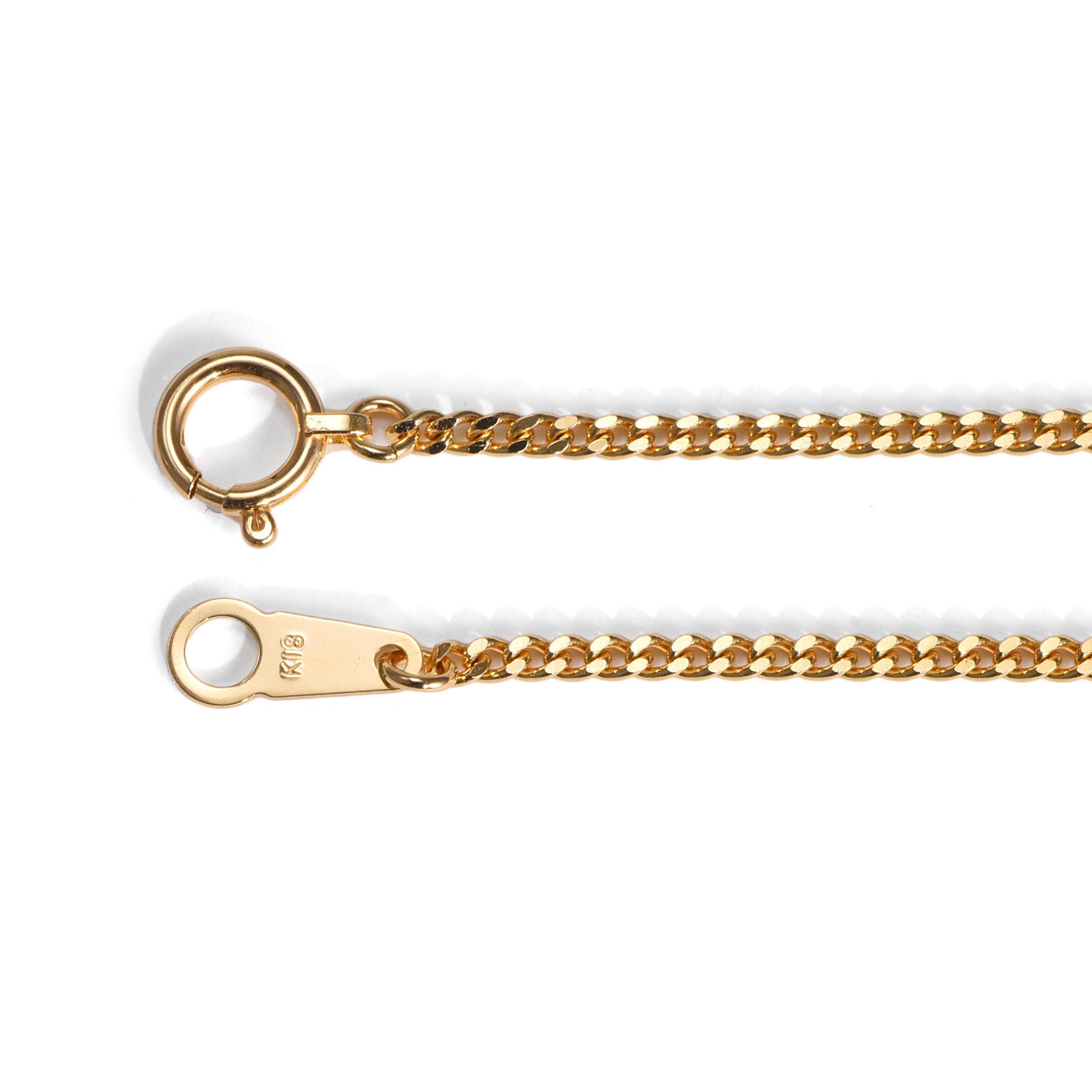 K18 18金 喜平ブレスレット 2面シングル 1.6mm幅 15cm~22cm 引輪