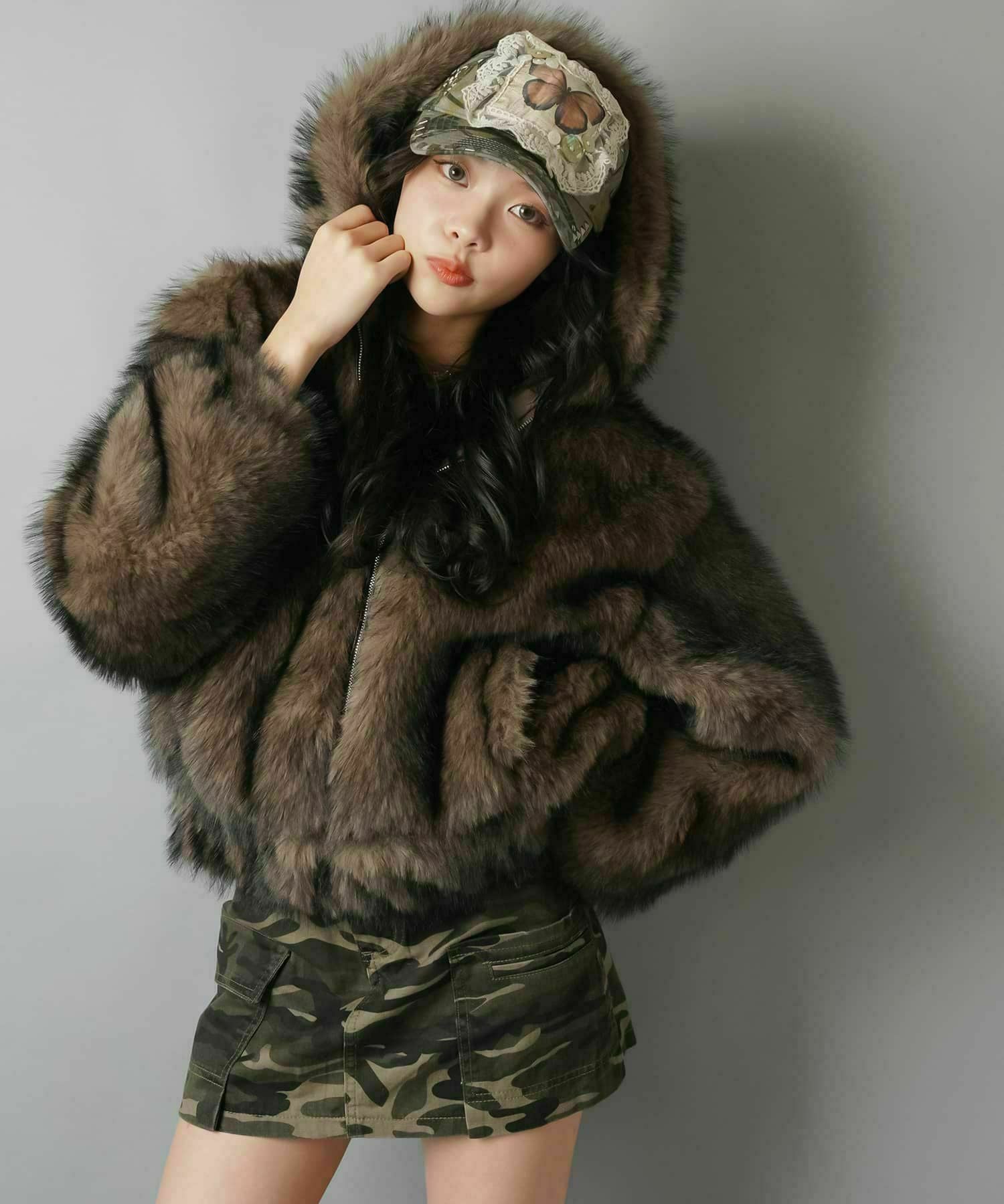 51%OFF】フェイクファーブルゾン/コート/フード付き | SPINNS WEB