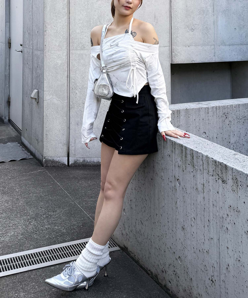 ラップ付きレースアップショートパンツ｜SPIRALGIRL スパイラルガール