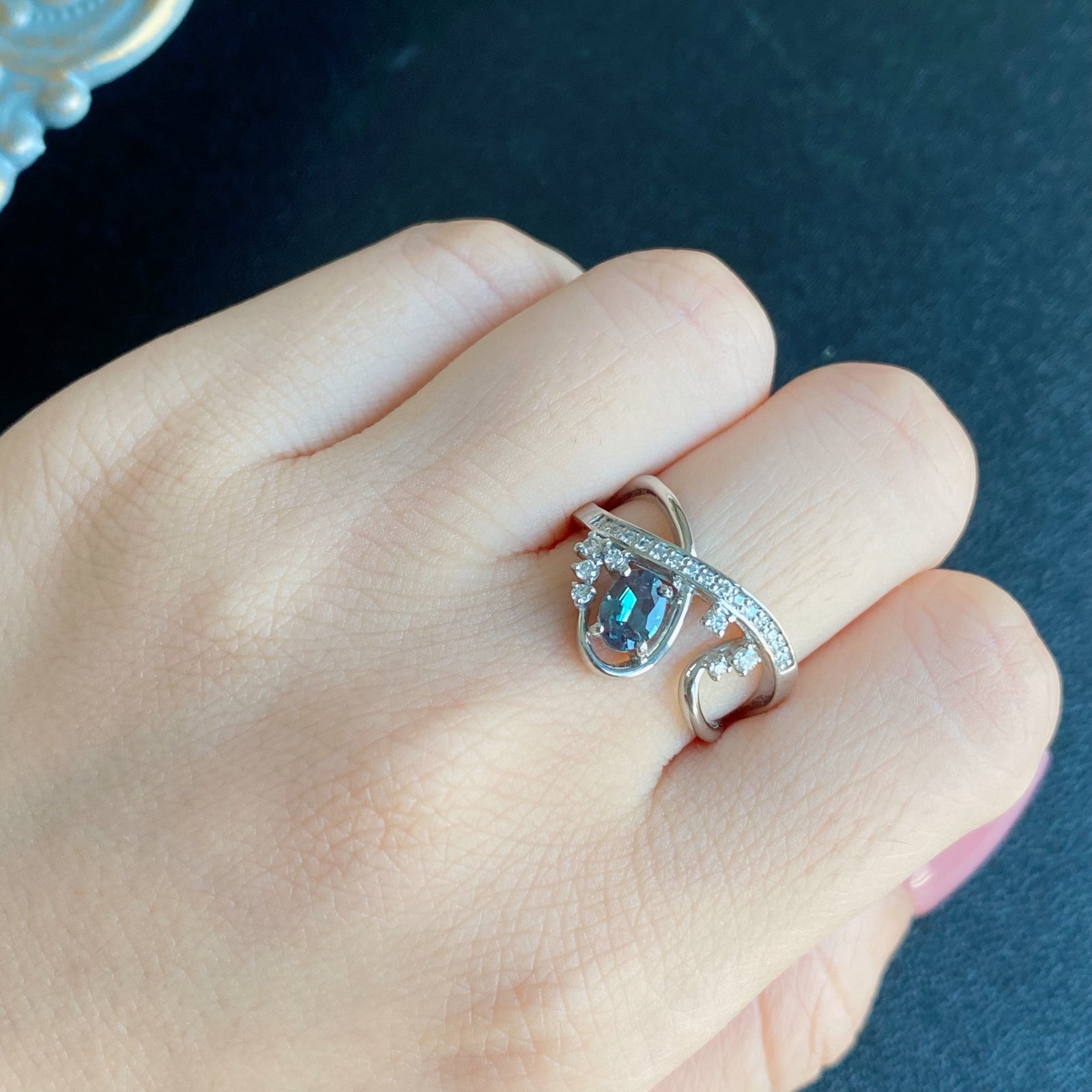 天然アレキサンドライト 0.41ct 天然ダイヤモンド リング – Mico宝飾店