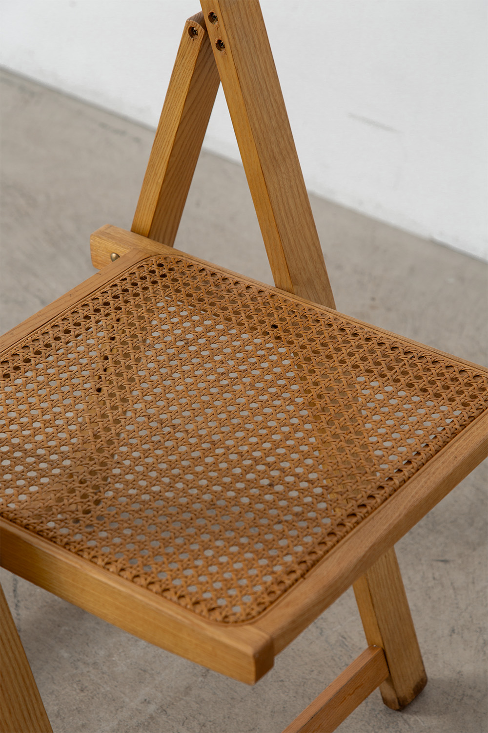 stoop | 'Trieste' Folding Chair by Aldo Jacober in Wood and Rattan