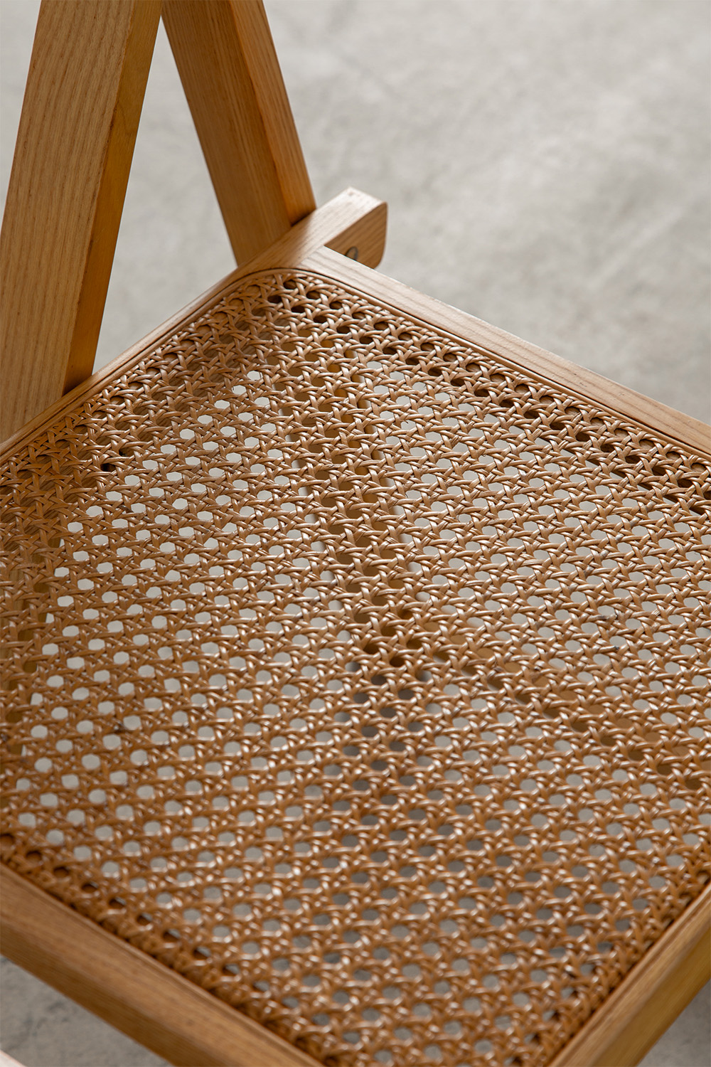 stoop | 'Trieste' Folding Chair by Aldo Jacober in Wood and Rattan