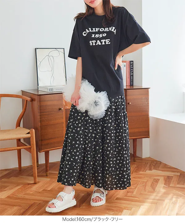 花柄ギャザースカート [M4011] - レディースファッション通販 神戸