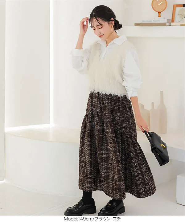 Petitle / プチレ ] ツイードティアードスカート [M4144] - レディース