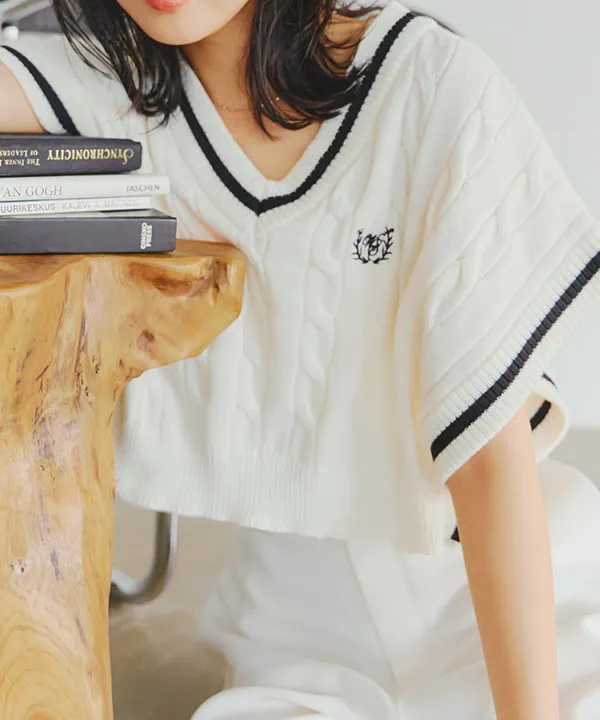 ラインケーブルニットベスト [N1094] - レディースファッション通販