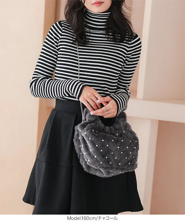 パールドットキルティングミニバッグ [B1600] - レディース