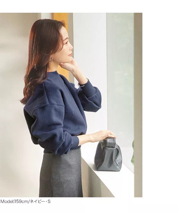 水越みさとさんコラボ ]キーネック裏起毛トップス [C6517