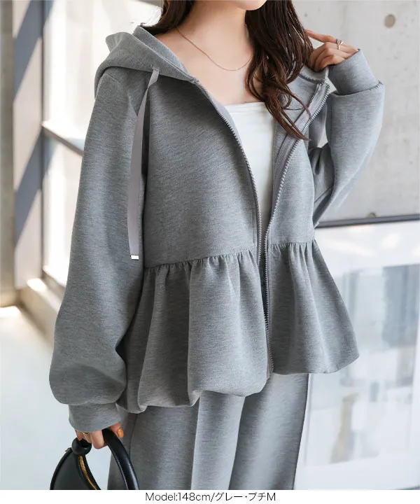 Petitle / プチレ ] ダイバー裾バルーンパーカー [C7565] - レディース