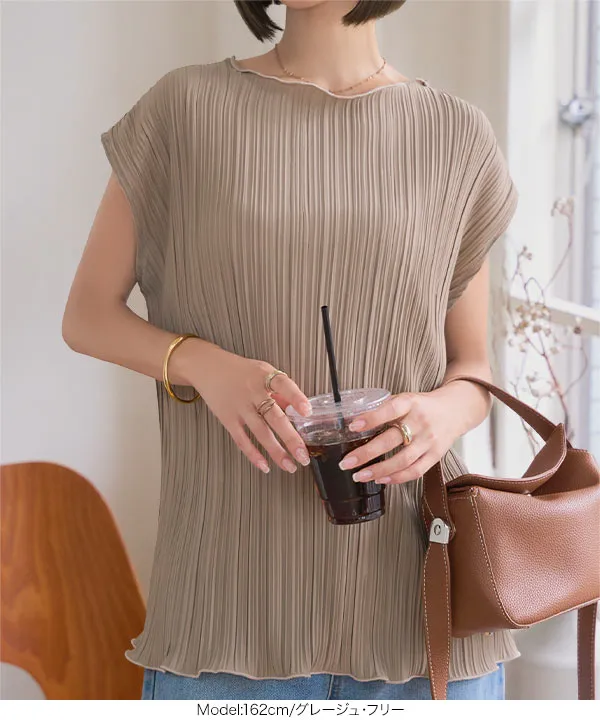 プリーツチュニックトップス [C7592] - レディースファッション通販