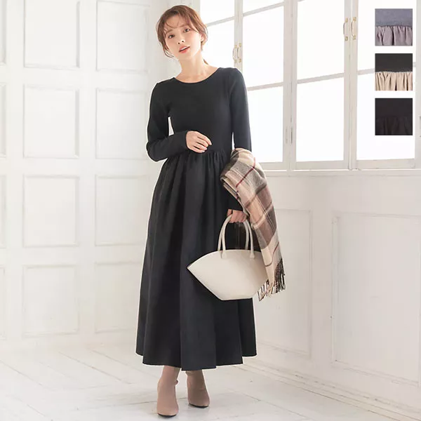 前後2WAYフィットアンドフレアワンピース [E2632] - レディース