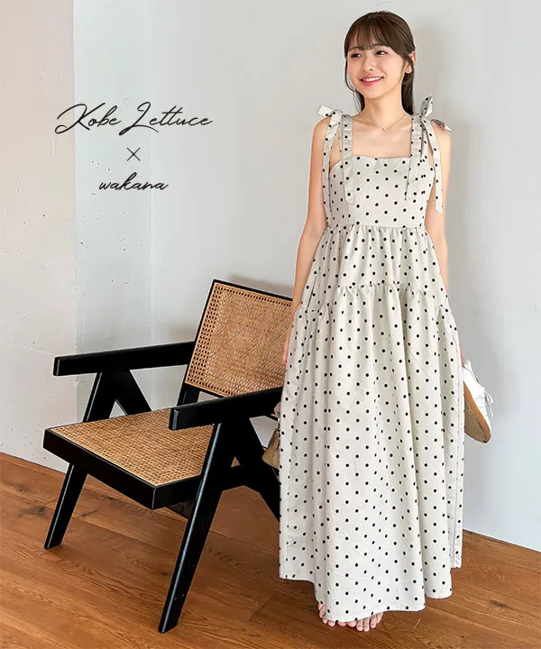 わかなさんコラボ ] ショルダーリボンキャミワンピース [E3354