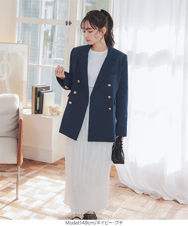 Petitle / プチレ ] ゴールドボタンダブルジャケット [K1356