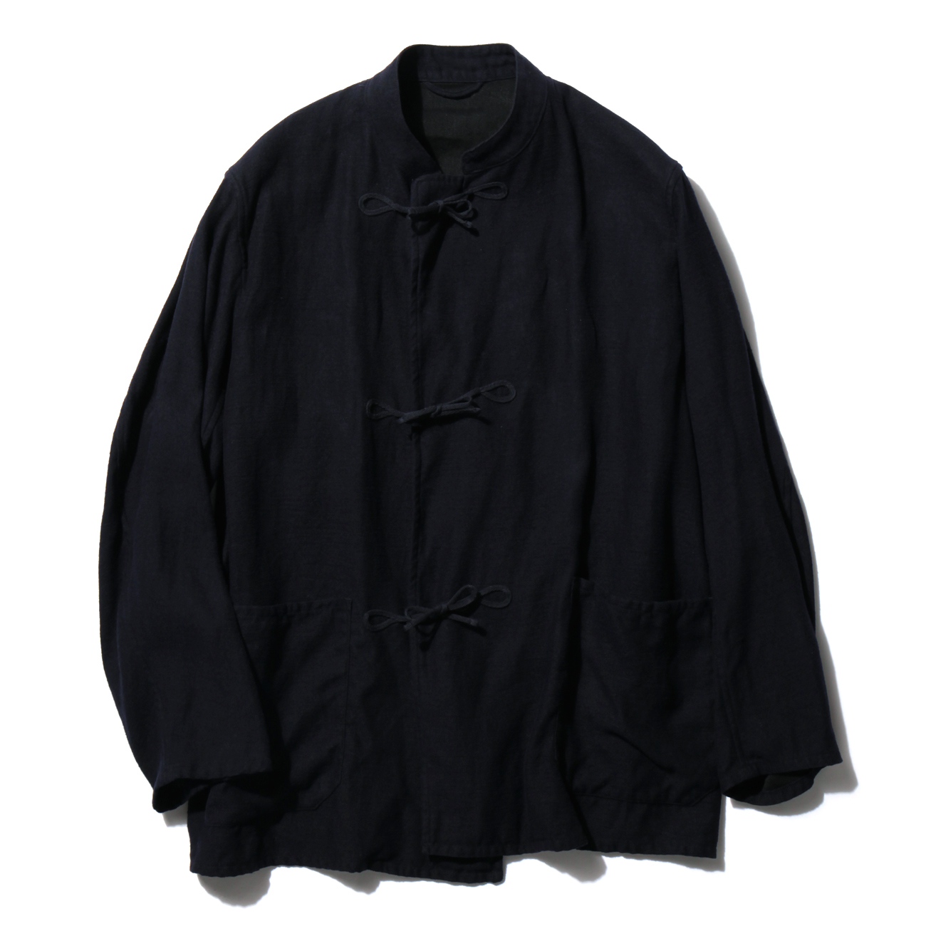 COMOLI / コモリ | リネン起毛スタンドカラージャケット - Navy | 通販