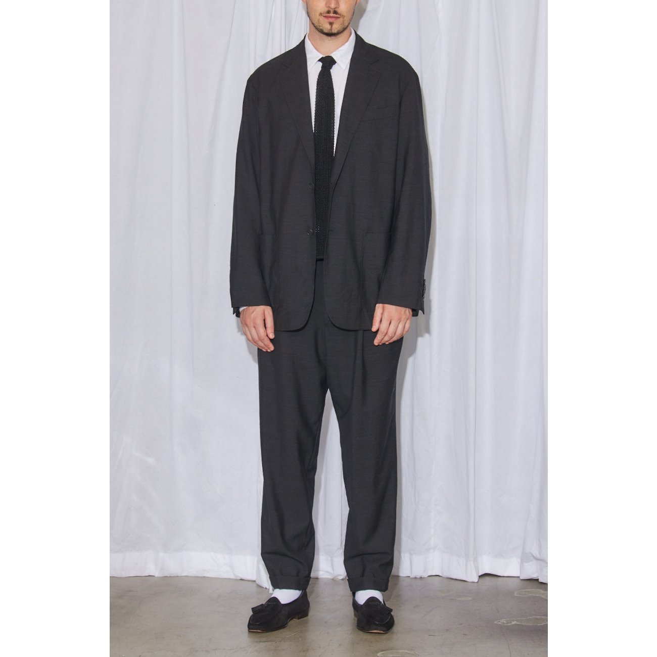 COMOLI / コモリ | ウール 2タックパンツ - Navy | 通販 - 正規取扱店