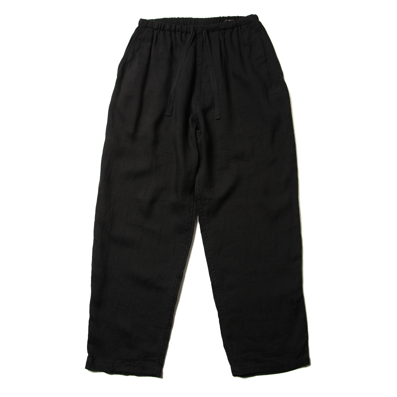 COMOLI / コモリ | リネンWクロス ドローストリングパンツ - Black