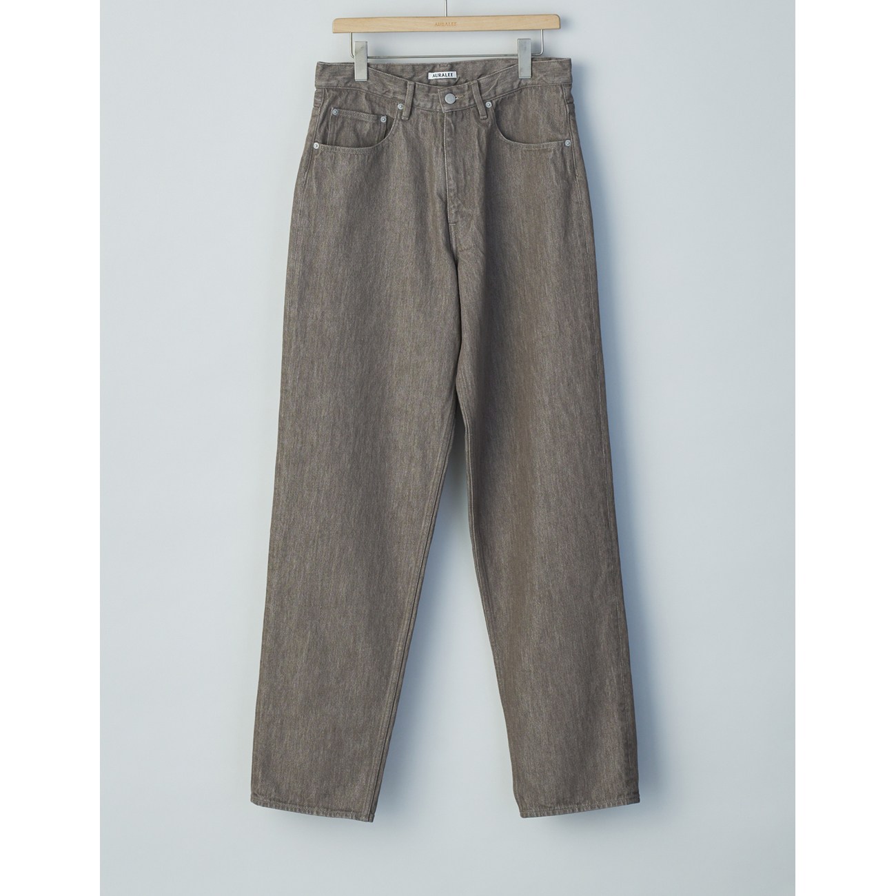AURALEE / オーラリー | HARD TWIST BROWN DENIM WIDE PANTS (メンズ