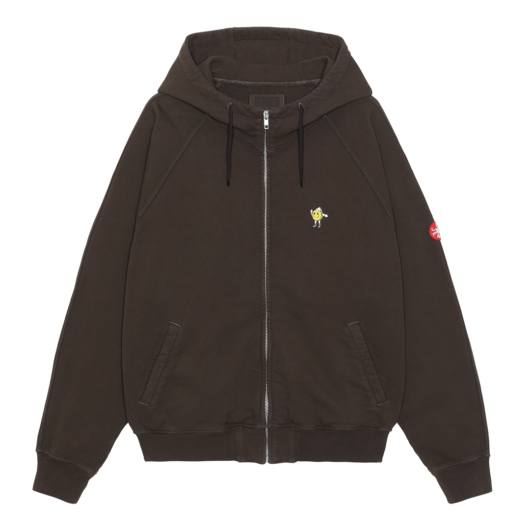 C.E / シーイー | OVERDYE ZIG-BOY ZIP BIG HEAVY HOODY - Brown