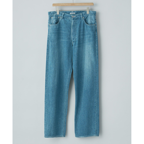 AURALEE / オーラリー | SELVEDGE FADED LIGHT DENIM PANTS (メンズ