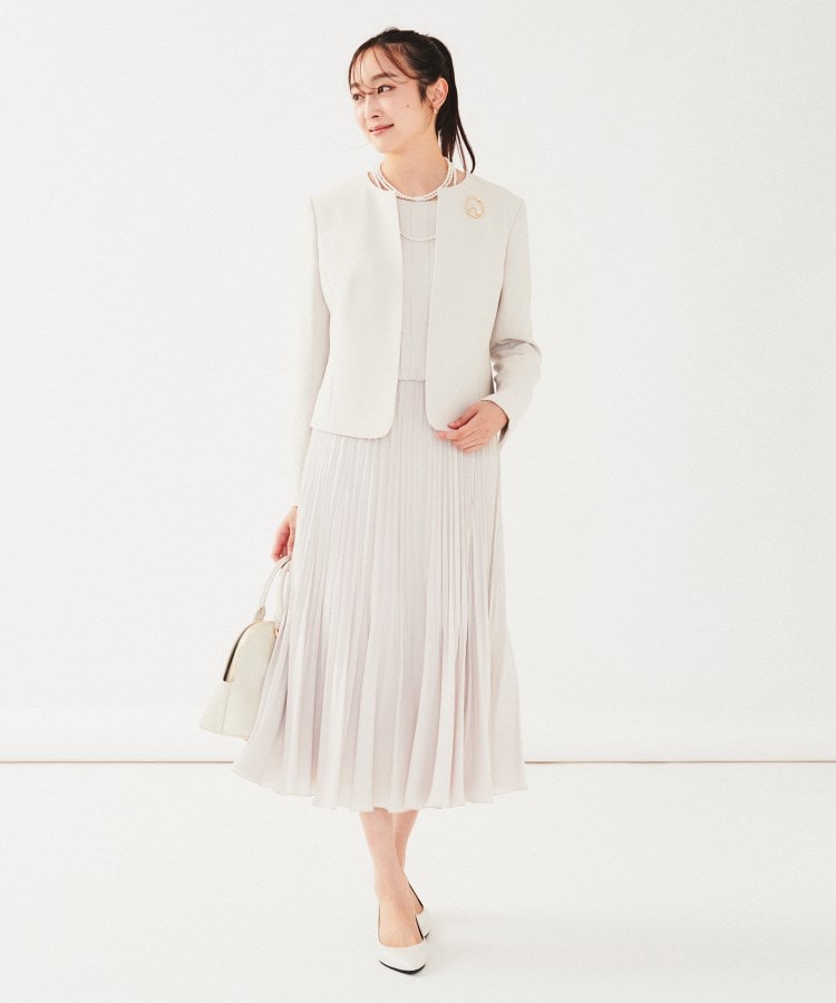 通勤スーツ】ノーカラージャケット（ノーカラージャケット