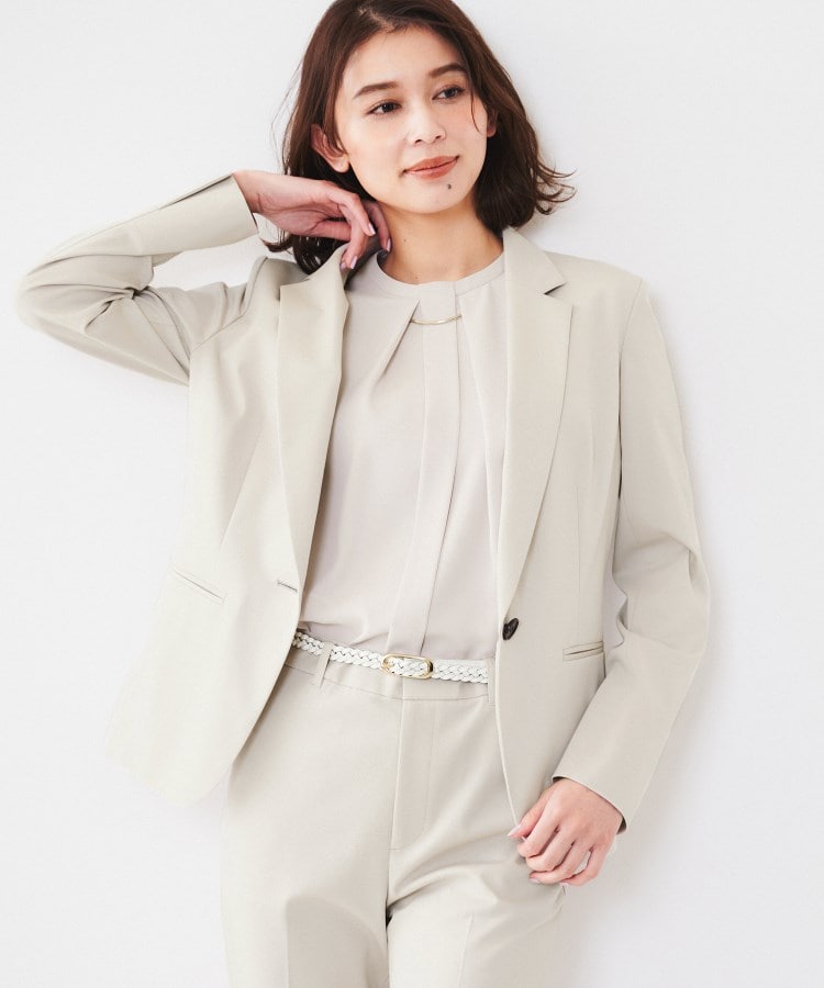 通勤スーツ】コットン混ジャージ テーラードジャケット（テーラード