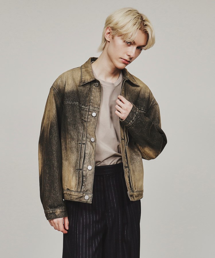 ウォッシュドカラーデニムブルゾン（デニムジャケット） | tk.TAKEO