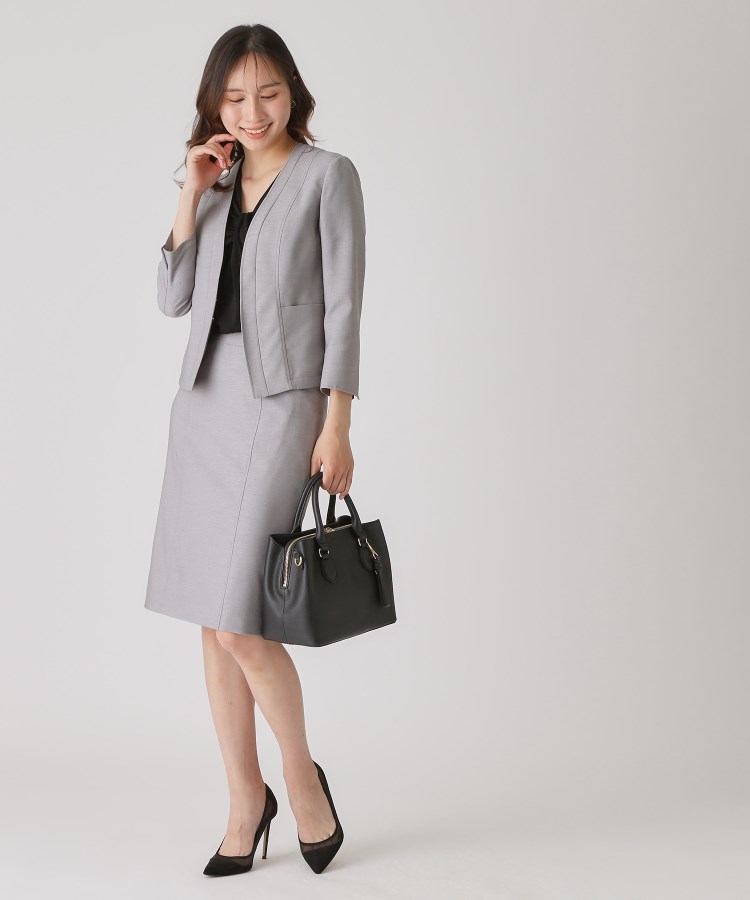 手洗い可／日本製】ノーカラージャケット（ノーカラージャケット