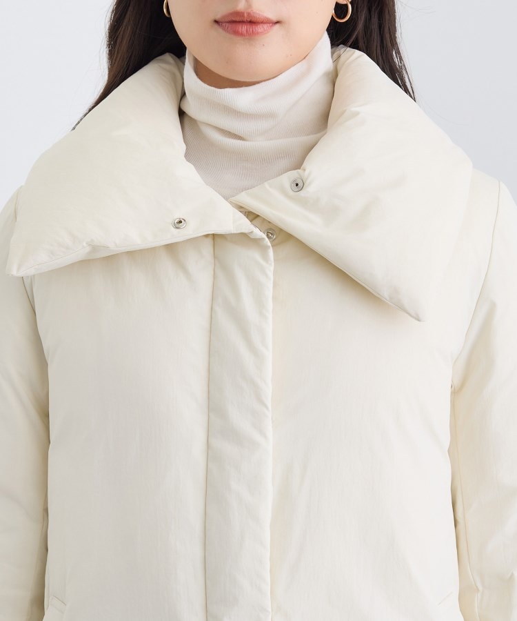 撥水／洗える／デザイン衿】ステッチレス ショートダウンコート
