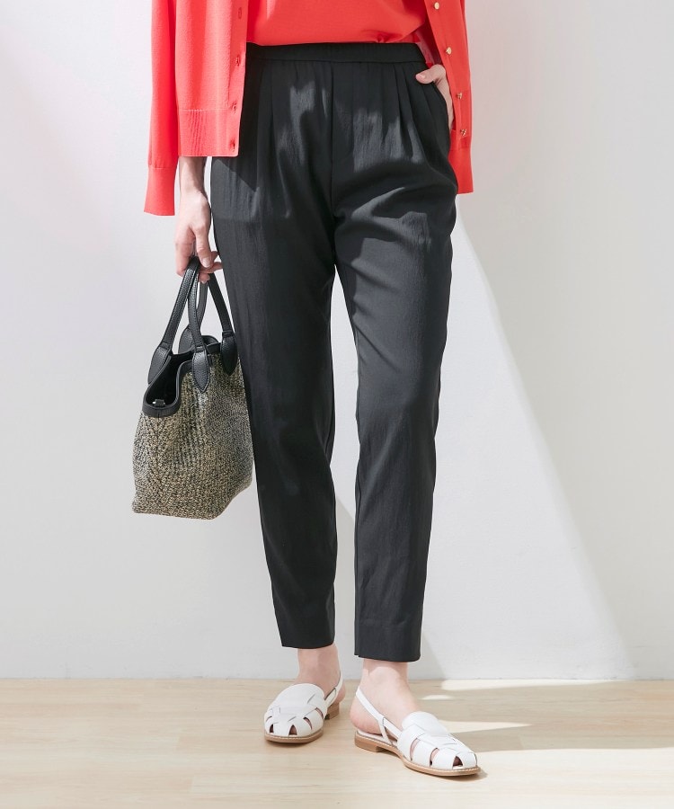 新色登場！【褒められパンツ／洗える】ウエストゴムタックテーパード