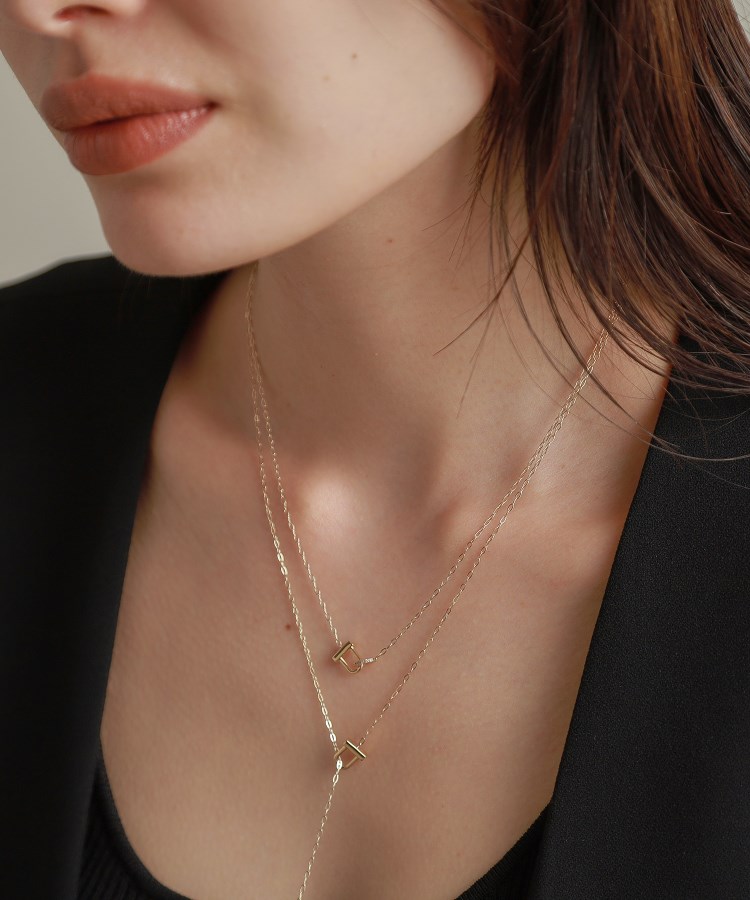 K10ダイヤモンド ロックモチーフ ネックレス（ネックレス