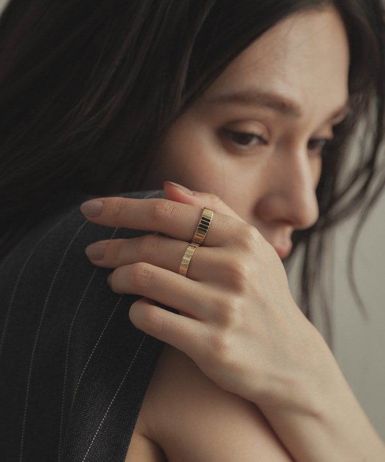 K18ダイヤモンド ストライプ リング（リング） | COCOSHNIK（ココシュ