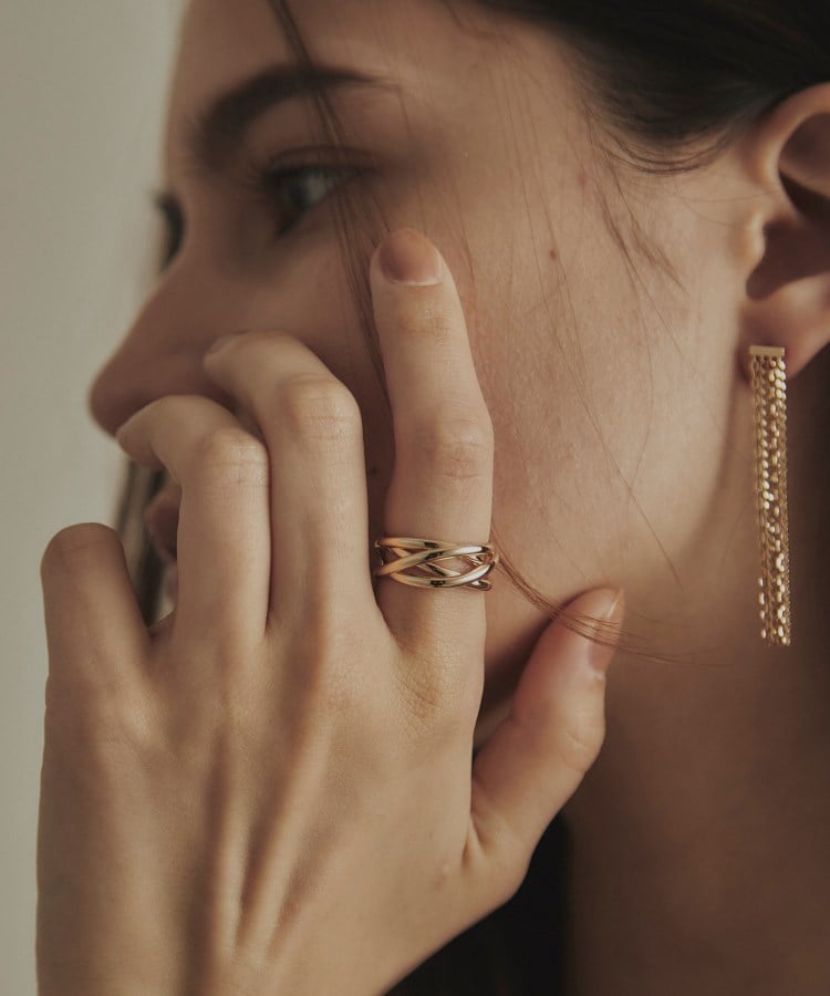 K10ダブルXライン リング（リング） | COCOSHNIK（ココシュニック