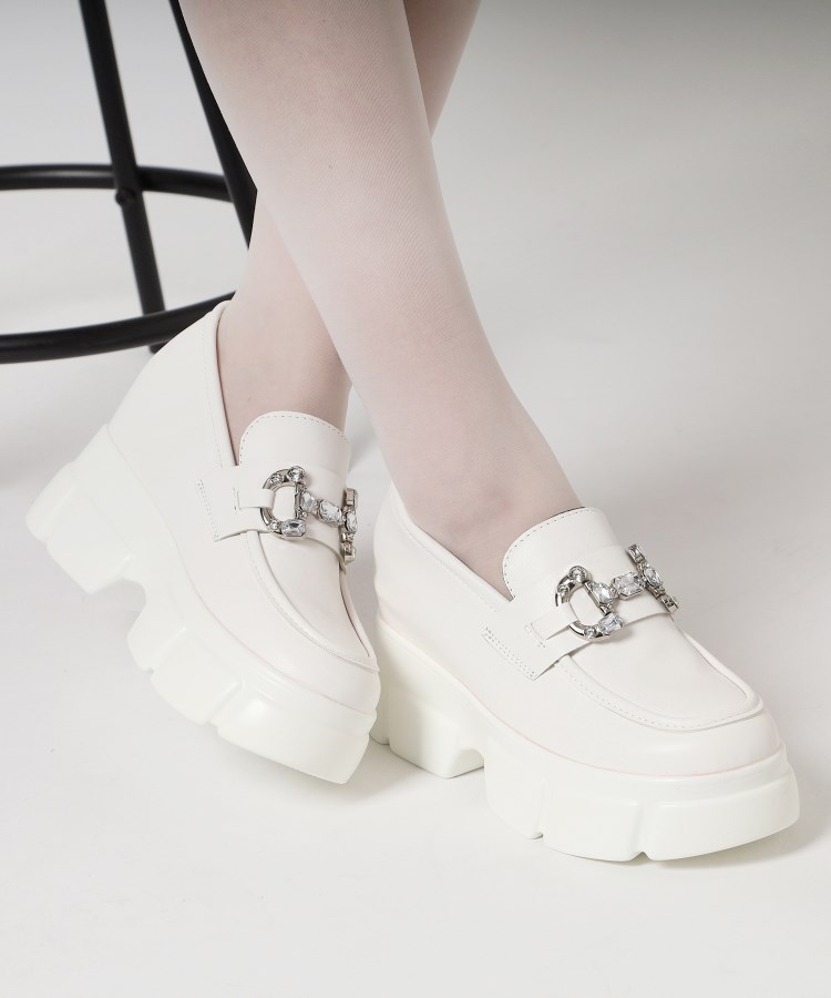 厚底キラキラチャーム付きローファーパンプス（パンプス） | csT&P