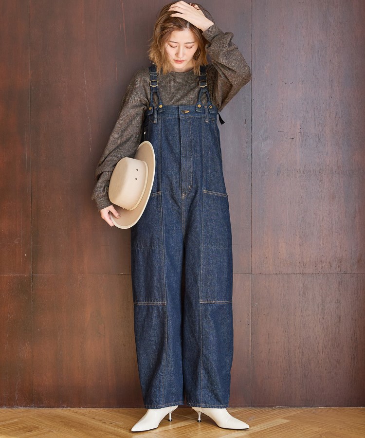 atelier SOMETHING W KNEE SALOPETTE】／マルチウェイデニムベア