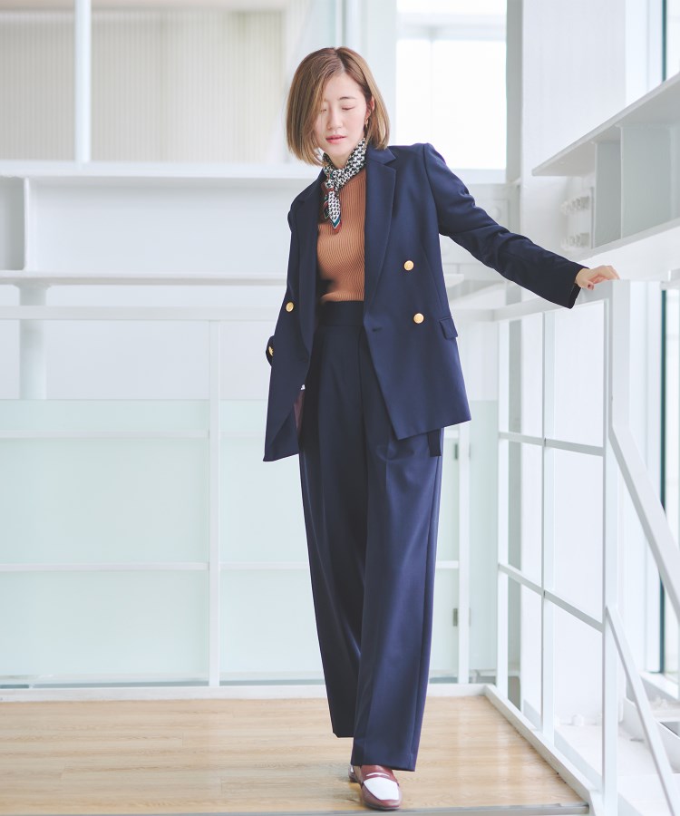 洗える／S～LL】ベルト付きストレートパンツ【ストレッチ