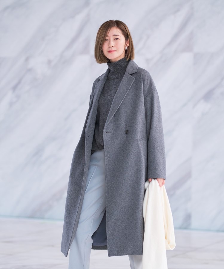 ベルテッドダブルチェスターコート【ロング丈】（チェスターコート