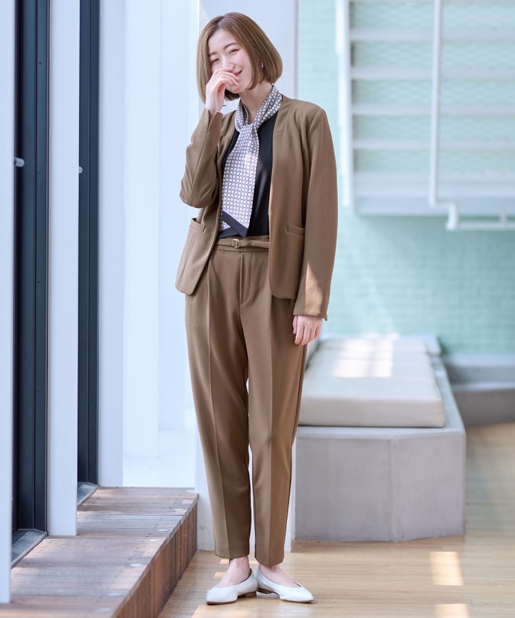 2点セット／6色展開】Vカラージャケットスーツセット【通勤