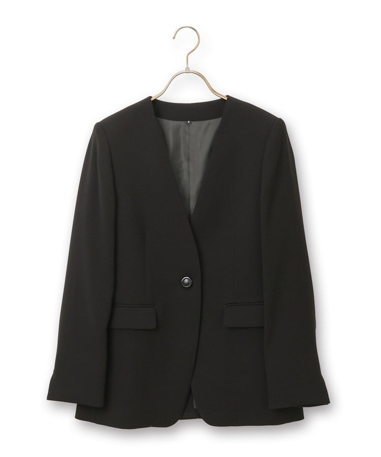 S～3L】Vノーカラージャケット・パンツ・ブラウス3点セット【洗える